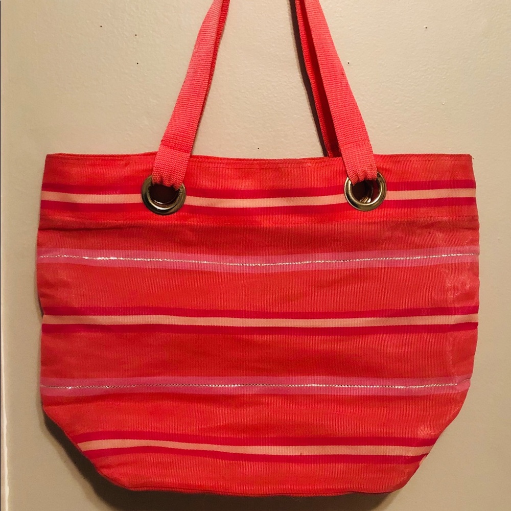 Sand & Sun Mesh Pink Beach Bag